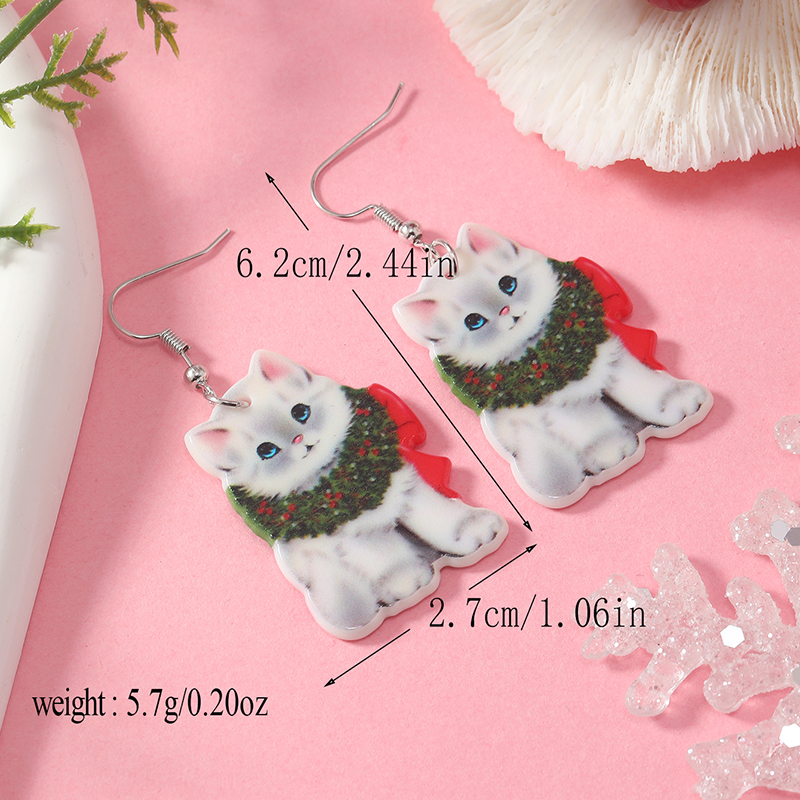 1 Pair Cute Vacation Cat Arylic Drop Earrings display picture 18