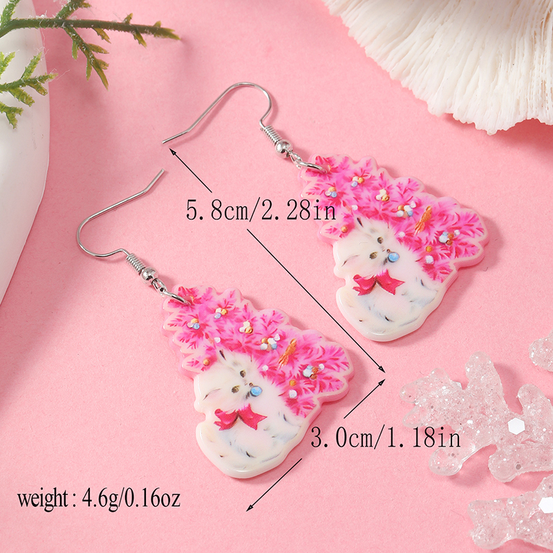 1 Pair Cute Vacation Cat Arylic Drop Earrings display picture 3