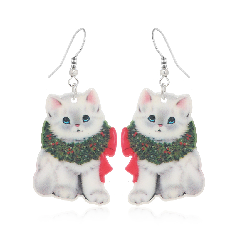 1 Pair Cute Vacation Cat Arylic Drop Earrings display picture 19