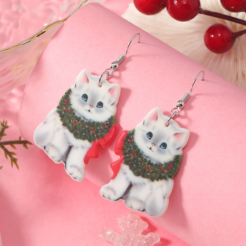 1 Pair Cute Vacation Cat Arylic Drop Earrings display picture 20