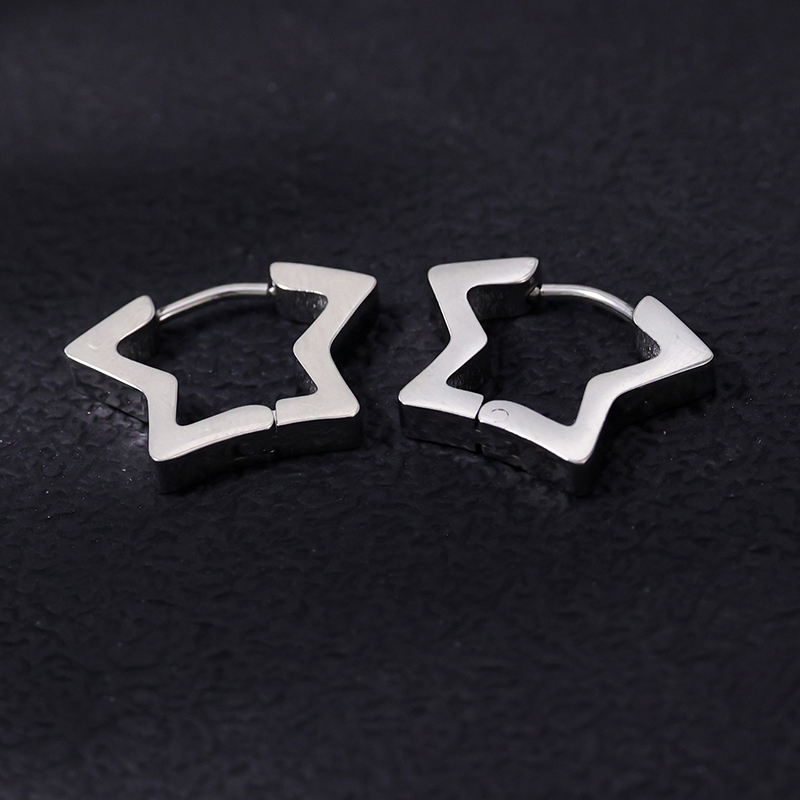 1 Pair Simple Style Classic Style Solid Color Polishing Stainless Steel Earrings display picture 1