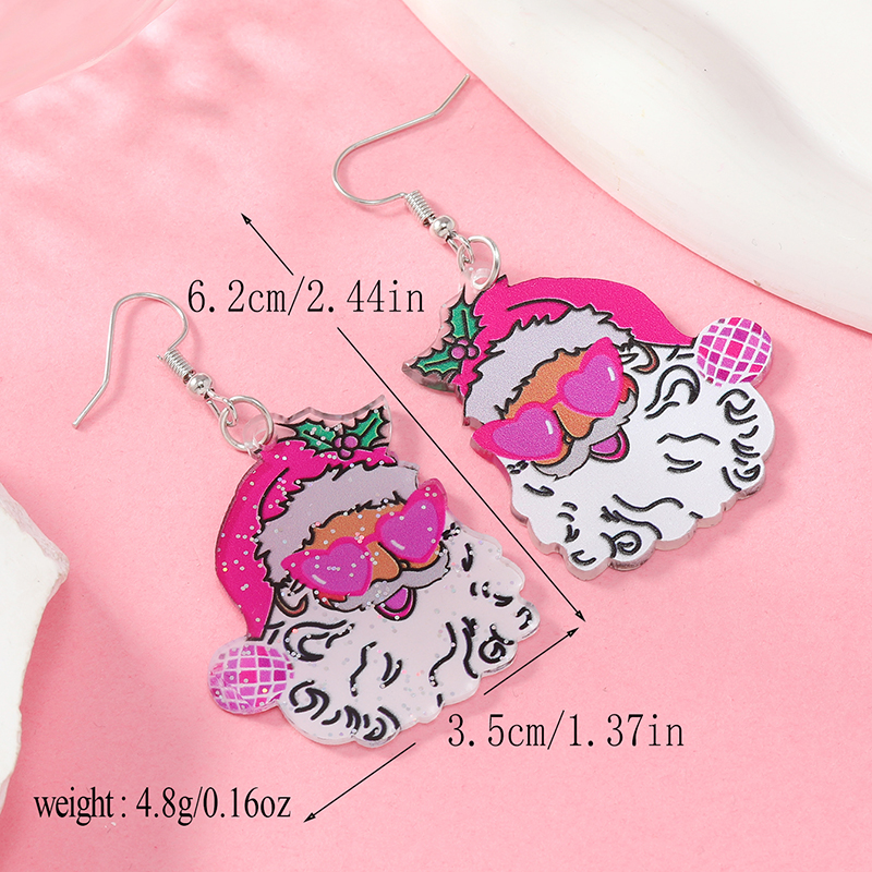 1 Pair Cute Heart Shape Arylic Drop Earrings display picture 7