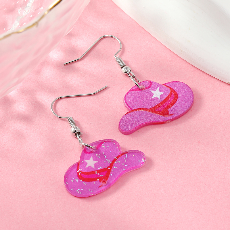 1 Pair Cute Heart Shape Arylic Drop Earrings display picture 5