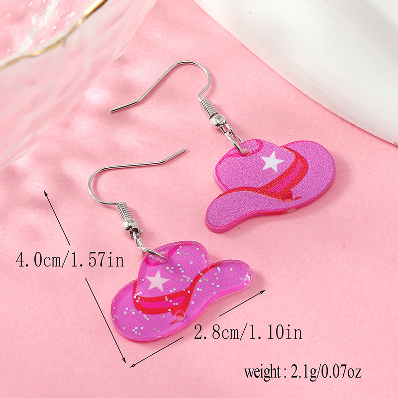 1 Pair Cute Heart Shape Arylic Drop Earrings display picture 4