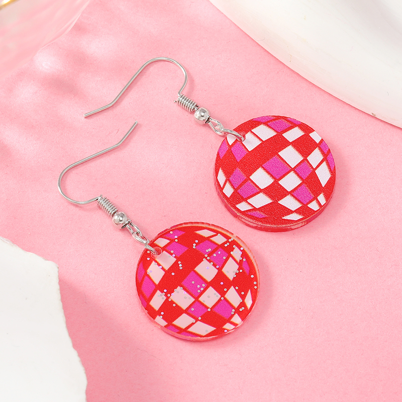 1 Pair Cute Heart Shape Arylic Drop Earrings display picture 30