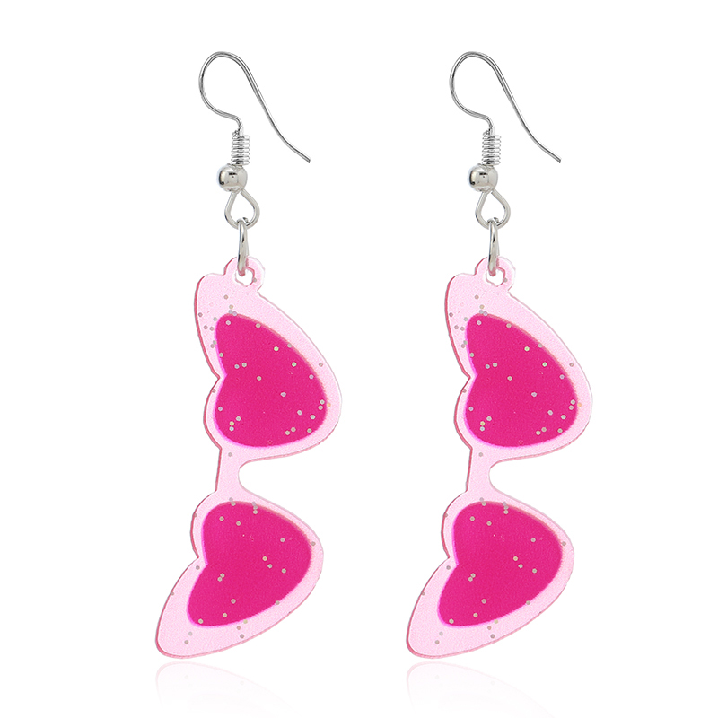 1 Pair Cute Heart Shape Arylic Drop Earrings display picture 35