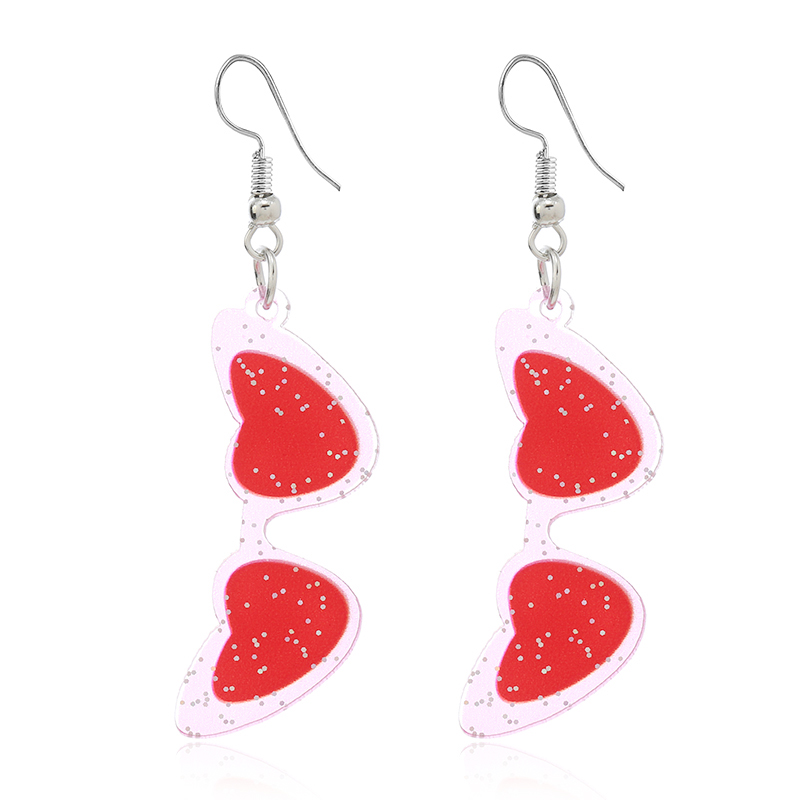 1 Pair Cute Heart Shape Arylic Drop Earrings display picture 42