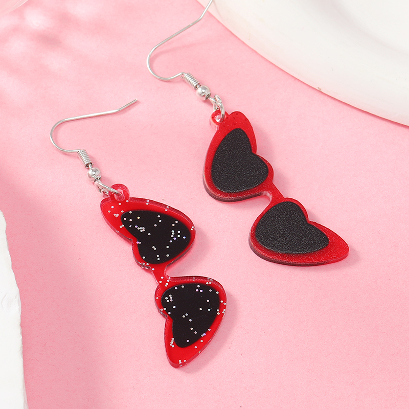 1 Pair Cute Heart Shape Arylic Drop Earrings display picture 41