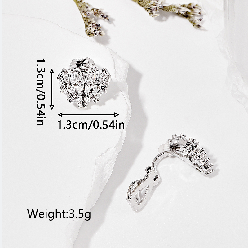 1 Pair Cute Sweet Snowflake Plating Inlay Copper Zircon 18k Gold Plated Ear Cuffs display picture 3