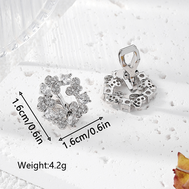1 Pair Cute Sweet Snowflake Plating Inlay Copper Zircon 18k Gold Plated Ear Cuffs display picture 11