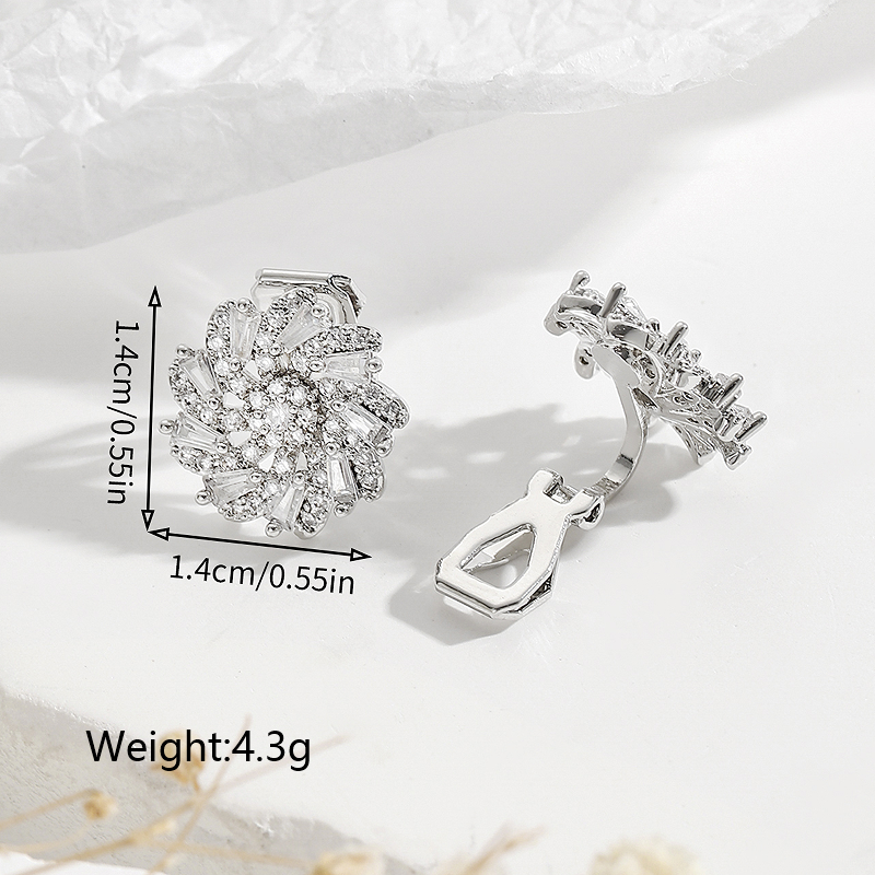1 Pair Cute Sweet Snowflake Plating Inlay Copper Zircon 18k Gold Plated Ear Cuffs display picture 13