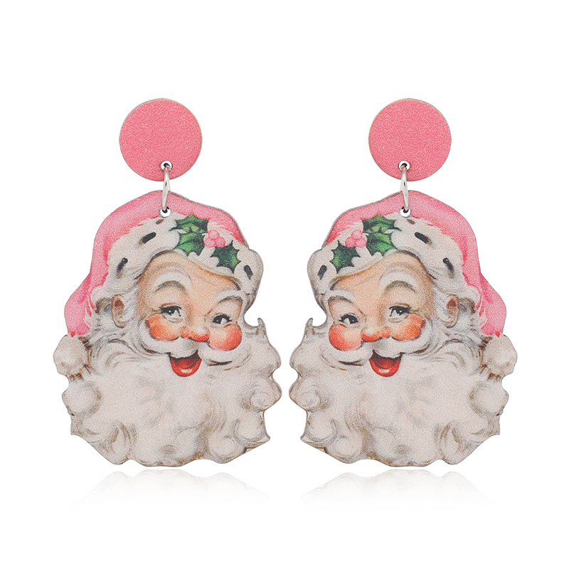 1 Pair Cute Christmas Streetwear Christmas Tree Santa Claus Painted Arylic Drop Earrings display picture 9