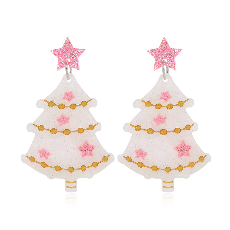 1 Pair Cute Christmas Streetwear Christmas Tree Santa Claus Painted Arylic Drop Earrings display picture 14