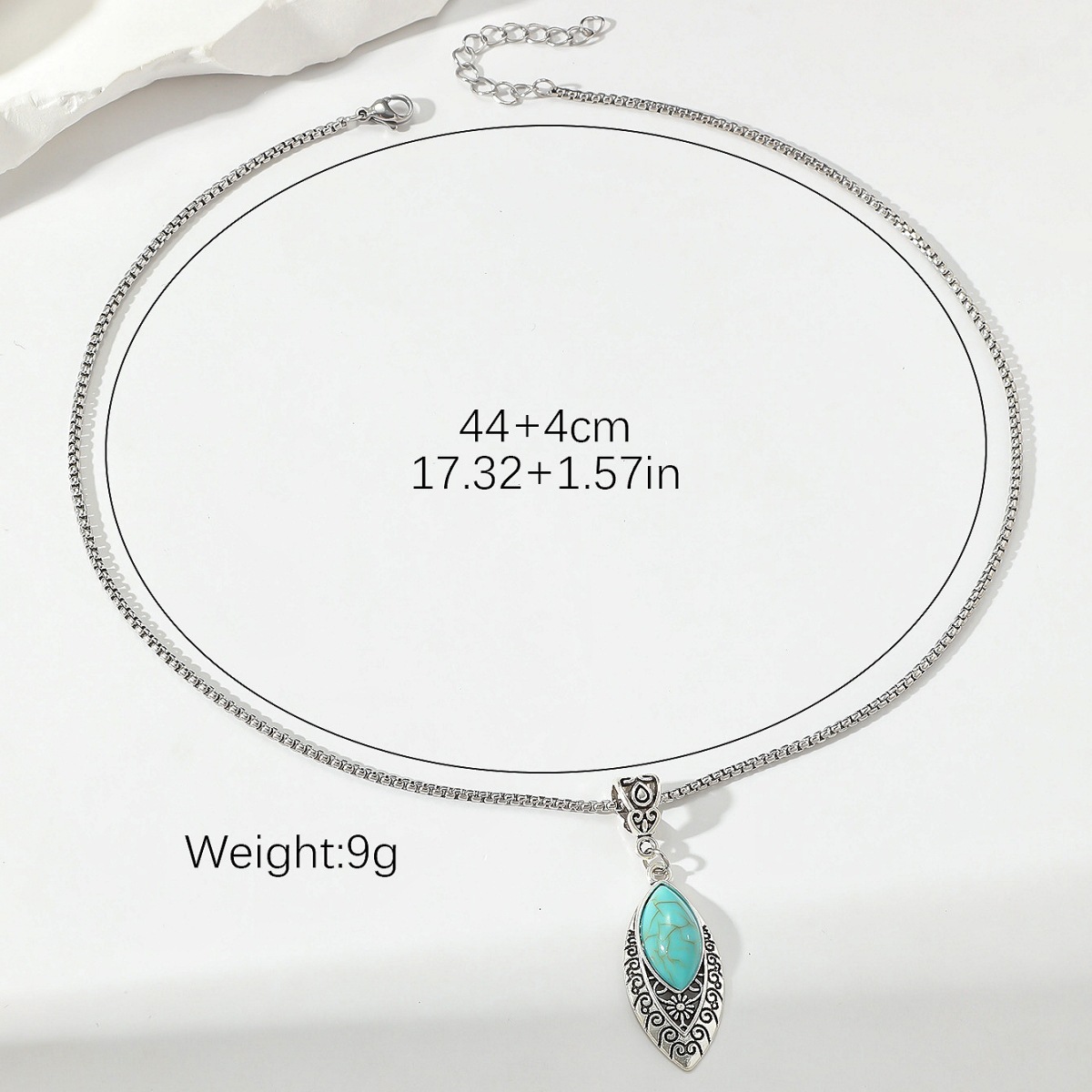 Simple Style Water Droplets Turquoise Alloy Wholesale Pendant Necklace display picture 2
