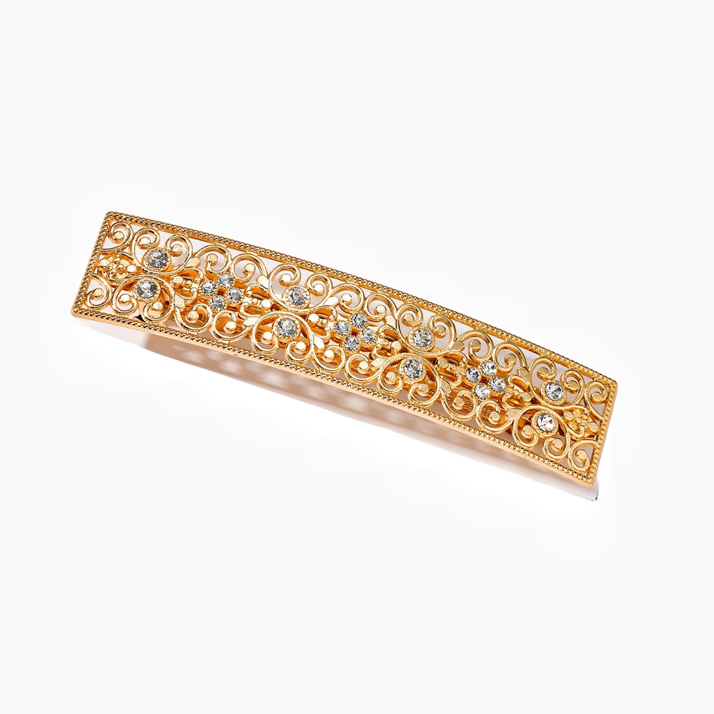 Retro Geometric Solid Color Alloy Plating Hair Clip display picture 1
