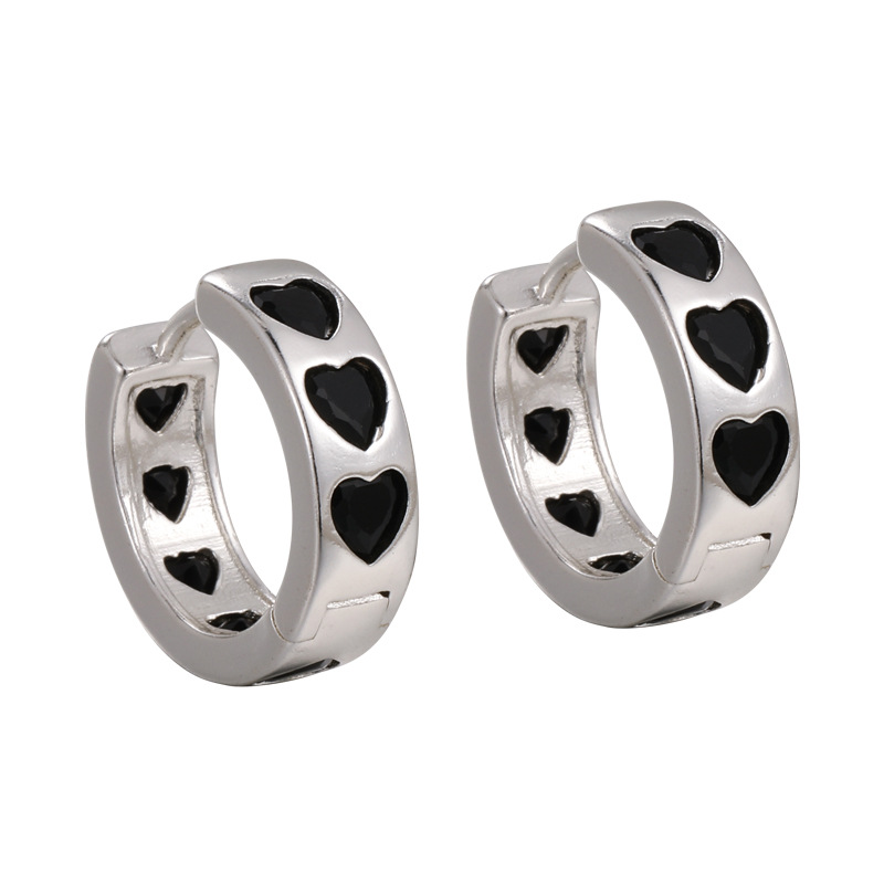 1 Pair Elegant Princess Lady Round Heart Shape Copper White Gold Plated Earrings display picture 9