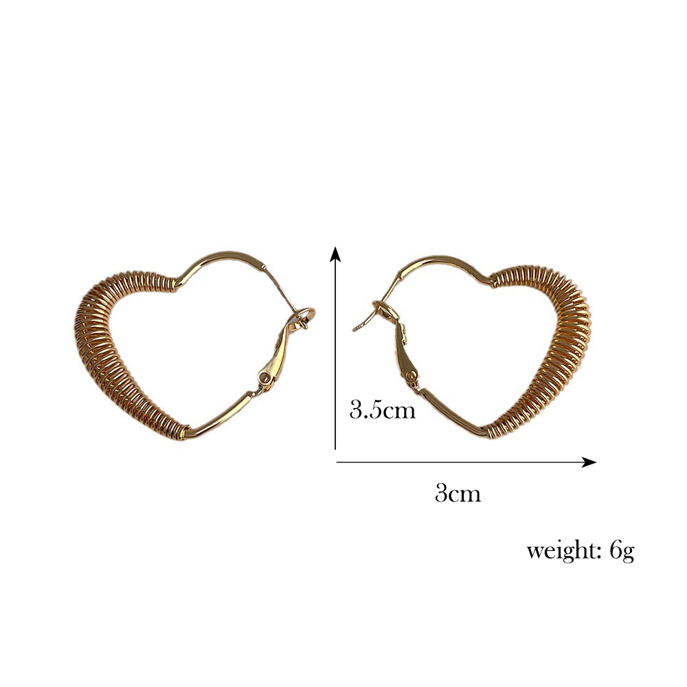 1 Piece Elegant Sweet Heart Shape Plating Copper 18k Gold Plated White Gold Plated Hoop Earrings display picture 1