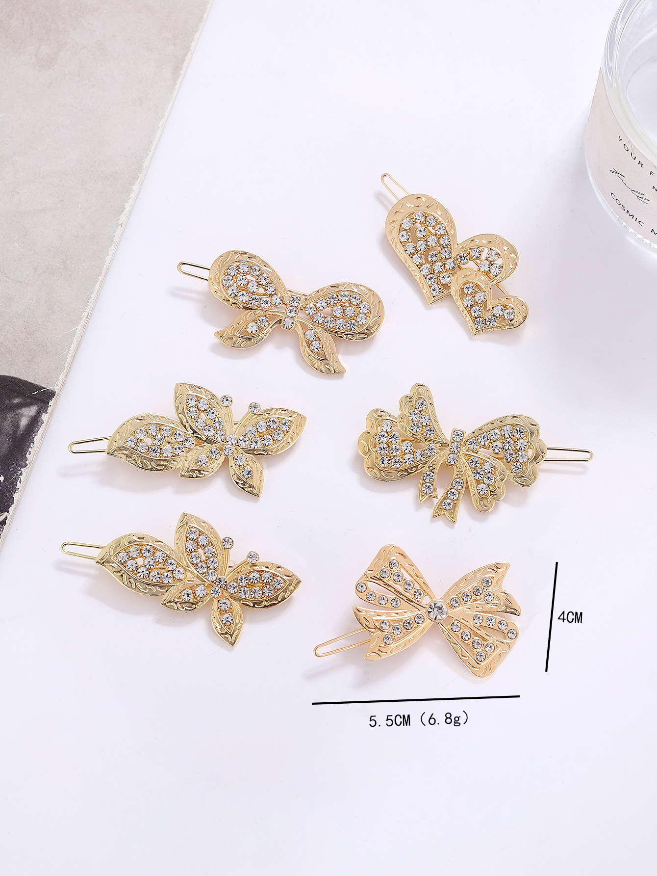 Women's Elegant Lady Heart Shape Bow Knot Alloy Plating Inlay Rhinestones Hair Clip display picture 1