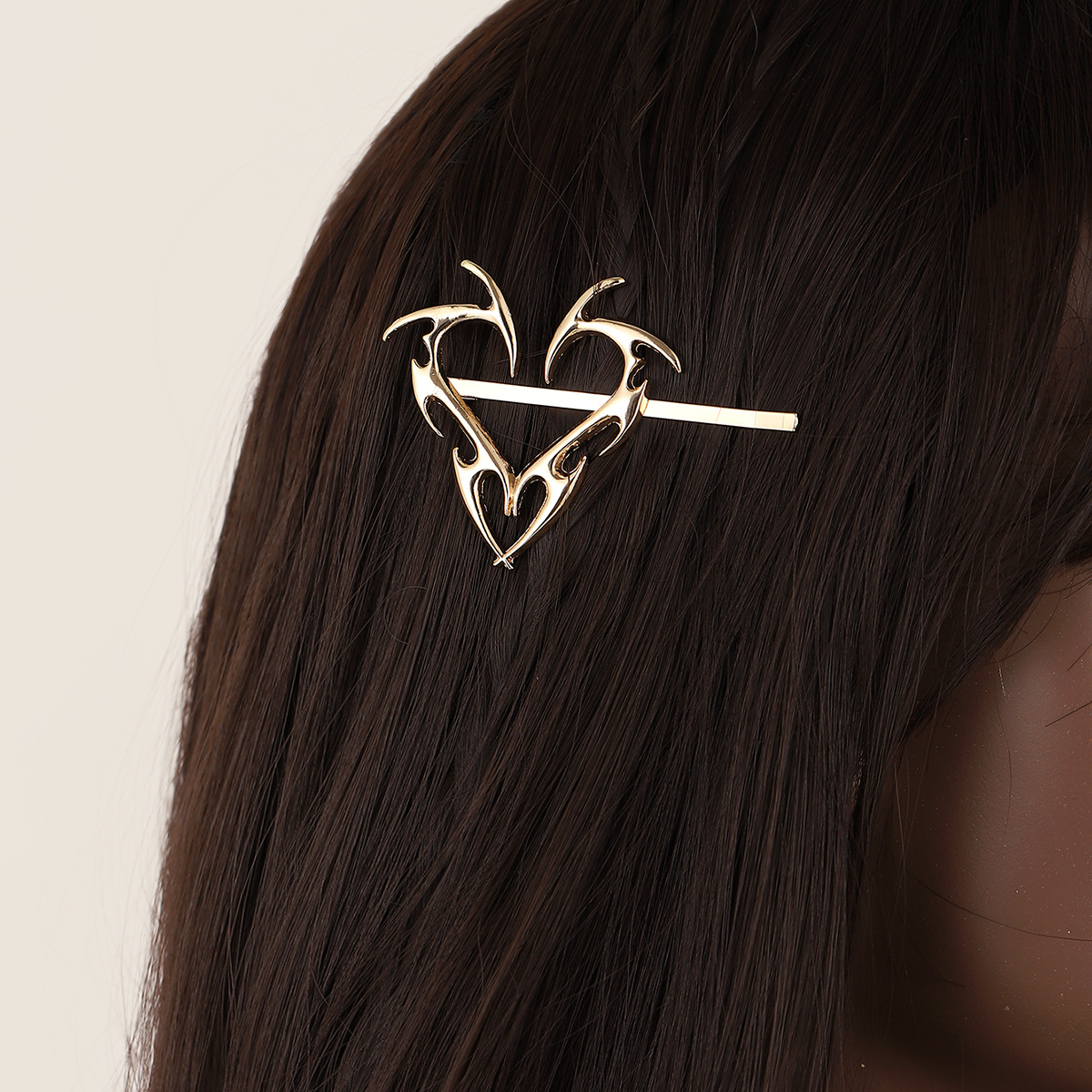 Sweet Heart Shape Alloy Plating Hair Clip display picture 2