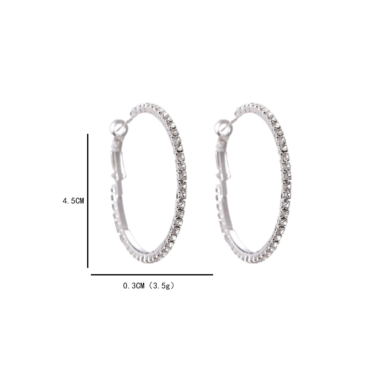 1 Pair Elegant Lady Solid Color Inlay Alloy Zircon Hoop Earrings display picture 1