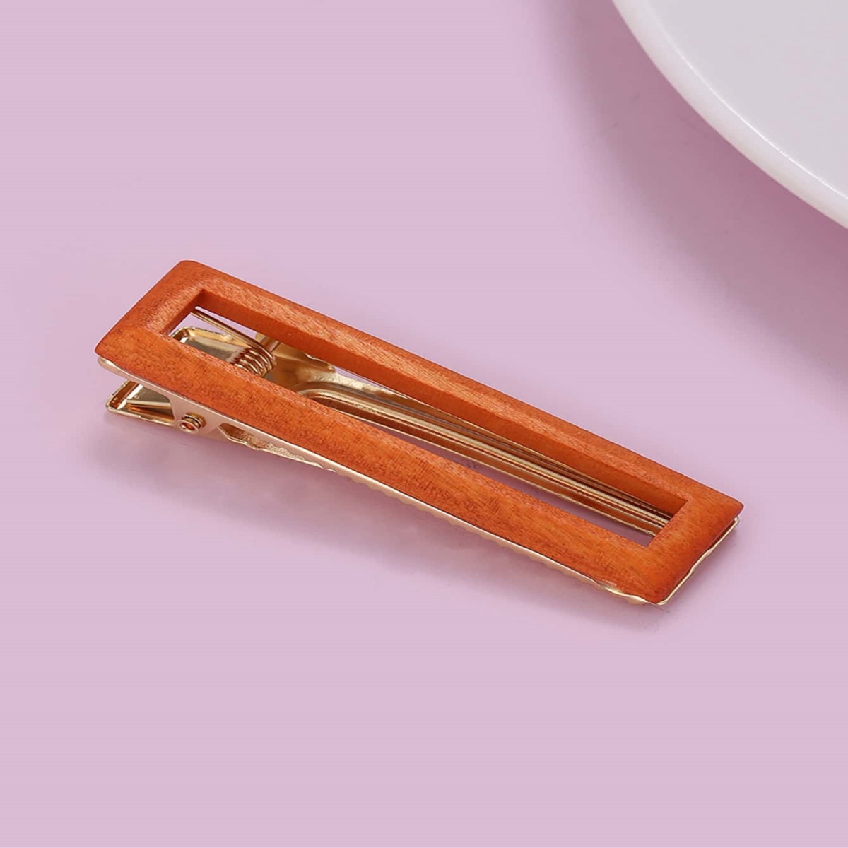 Women's Simple Style Rectangle Metal Plating Hair Clip display picture 3