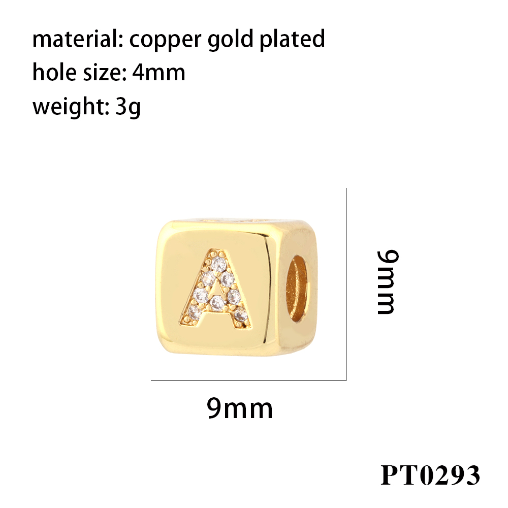 Simple Style Letter Copper Plating Inlay Zircon 18k Gold Plated Charms display picture 3