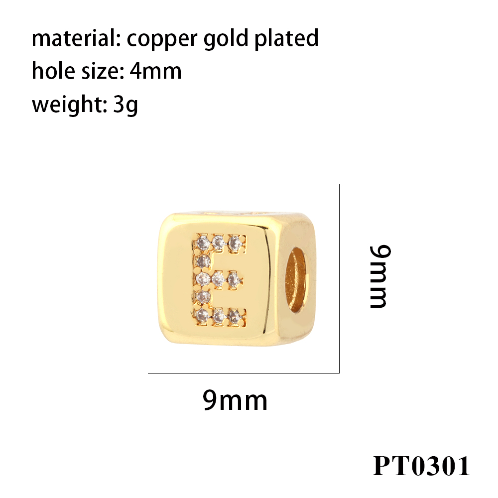 Simple Style Letter Copper Plating Inlay Zircon 18k Gold Plated Charms display picture 7