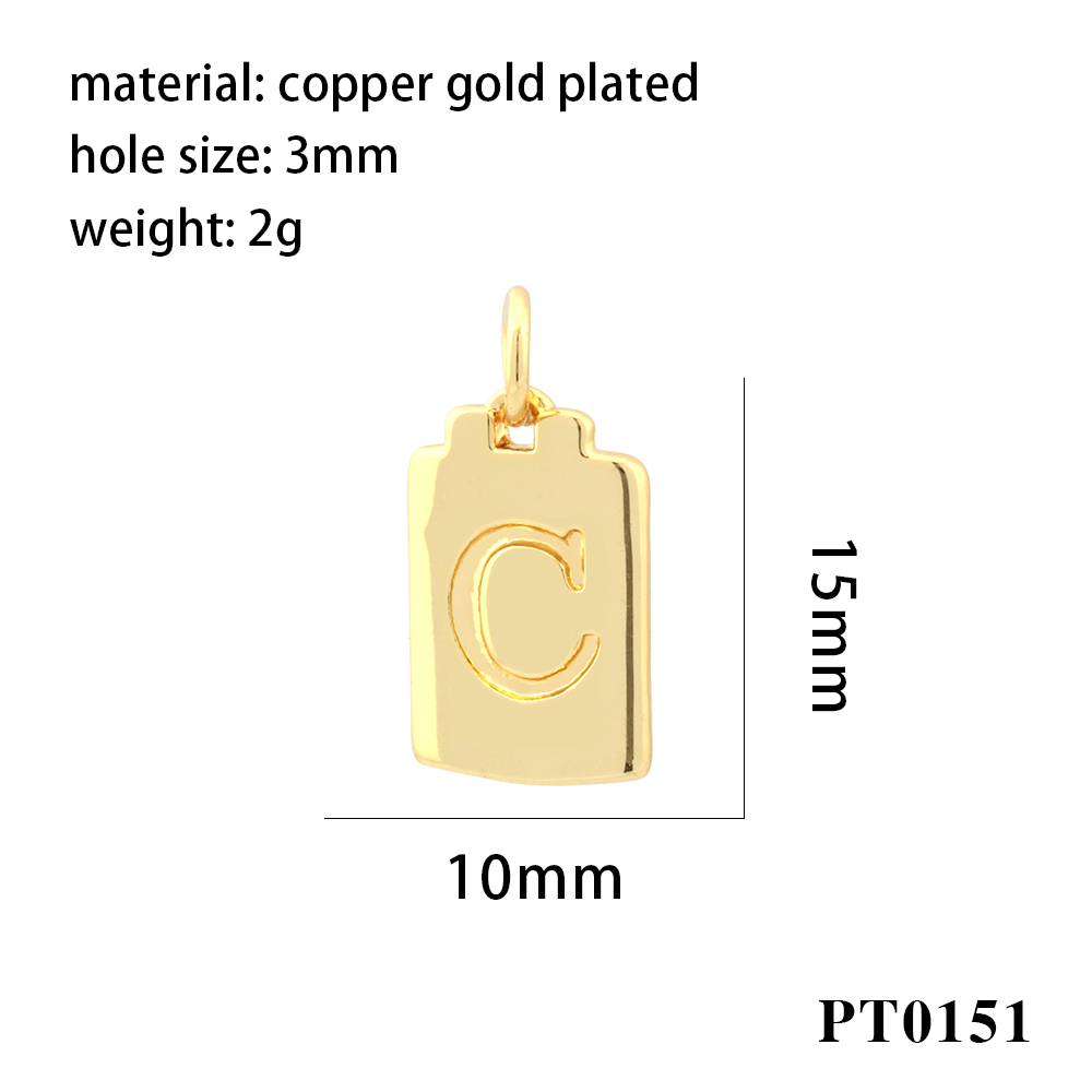 Simple Style Letter Copper Plating 18k Gold Plated Charms display picture 6