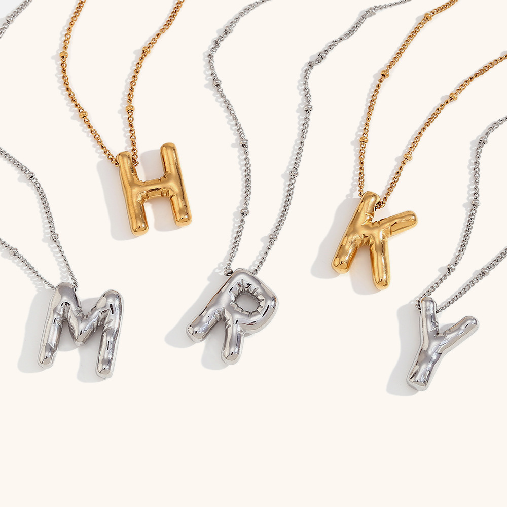 Ig Style Simple Style Letter Stainless Steel Plating 18k Gold Plated Pendant Necklace display picture 4
