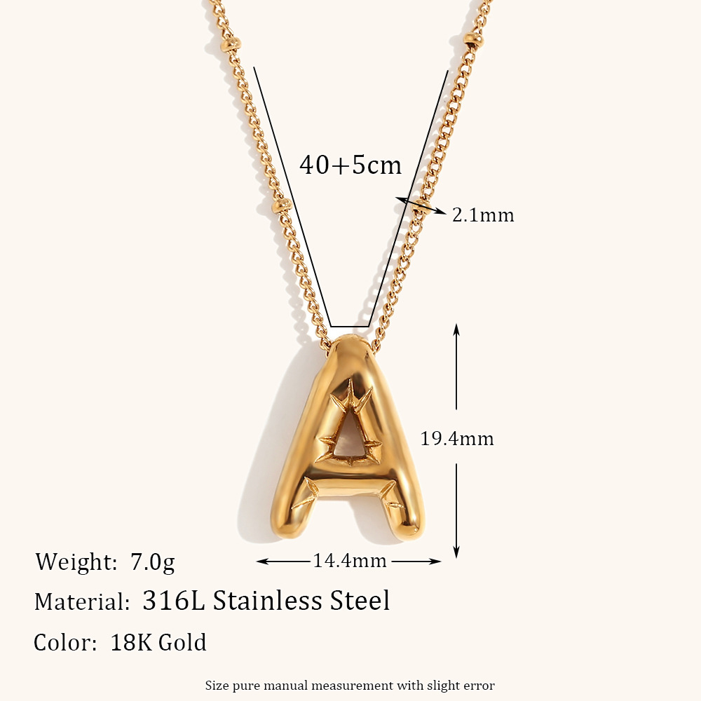 Ig Style Simple Style Letter Stainless Steel Plating 18k Gold Plated Pendant Necklace display picture 1