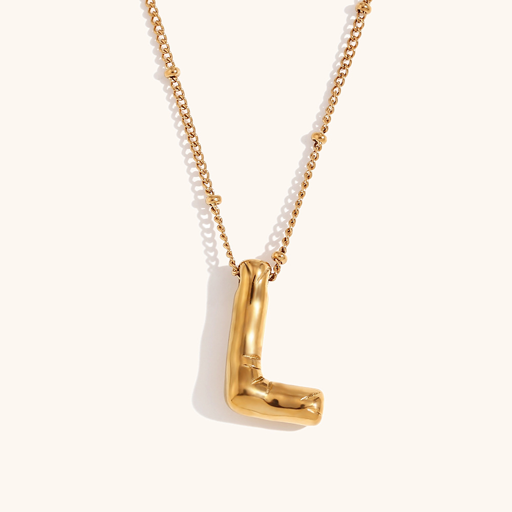 Ig Style Simple Style Letter Stainless Steel Plating 18k Gold Plated Pendant Necklace display picture 13