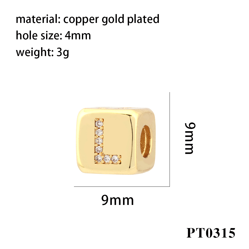 Simple Style Letter Copper Plating Inlay Zircon 18k Gold Plated Charms display picture 9