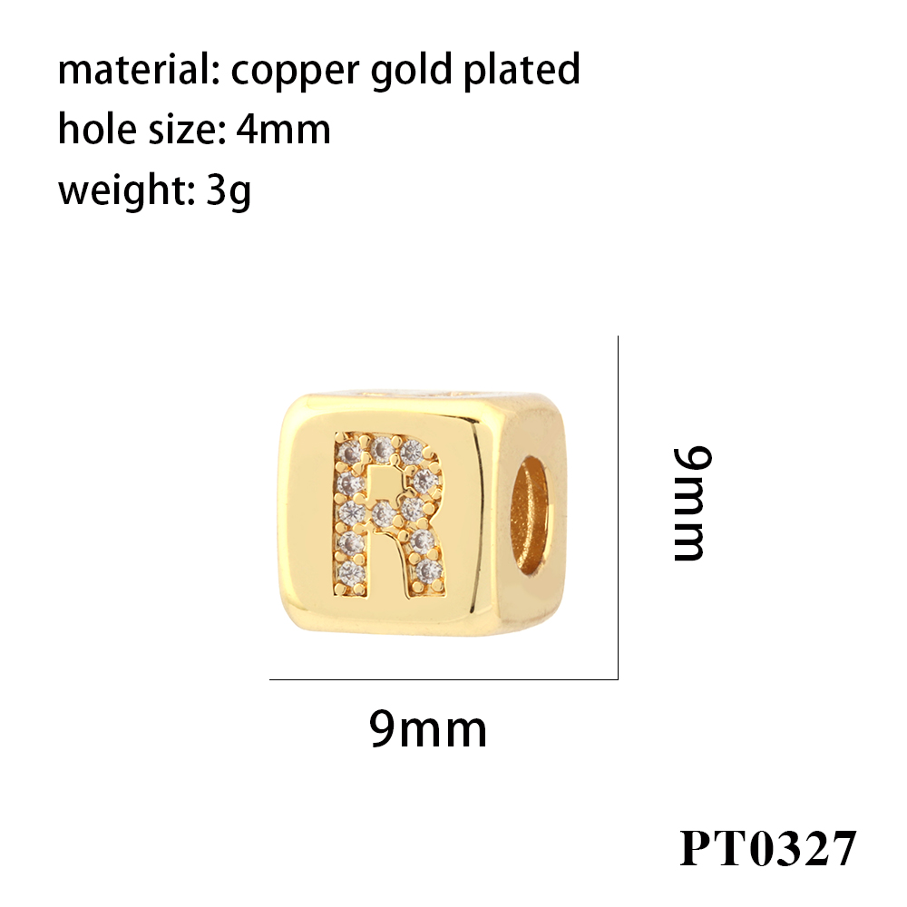 Simple Style Letter Copper Plating Inlay Zircon 18k Gold Plated Charms display picture 22