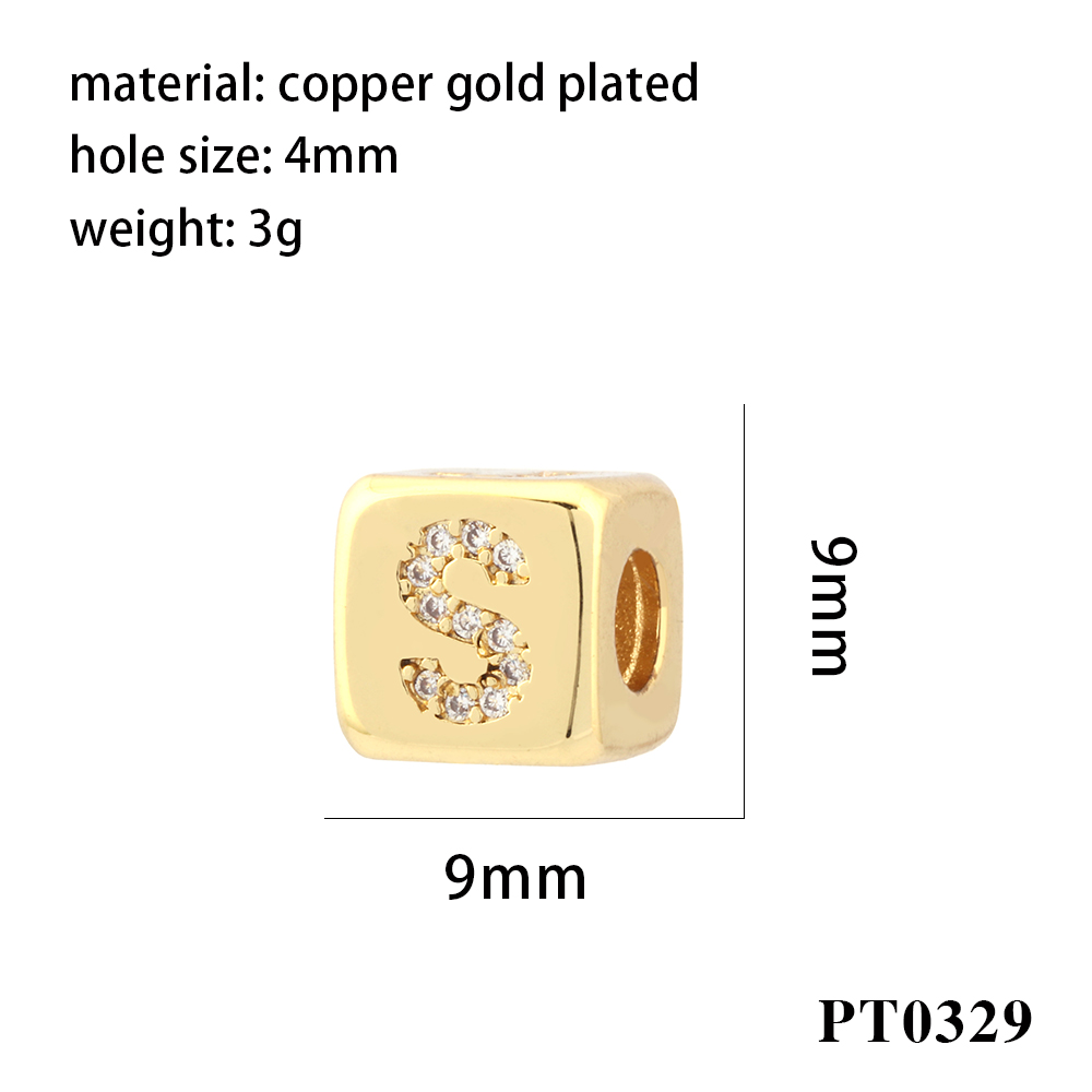 Simple Style Letter Copper Plating Inlay Zircon 18k Gold Plated Charms display picture 23