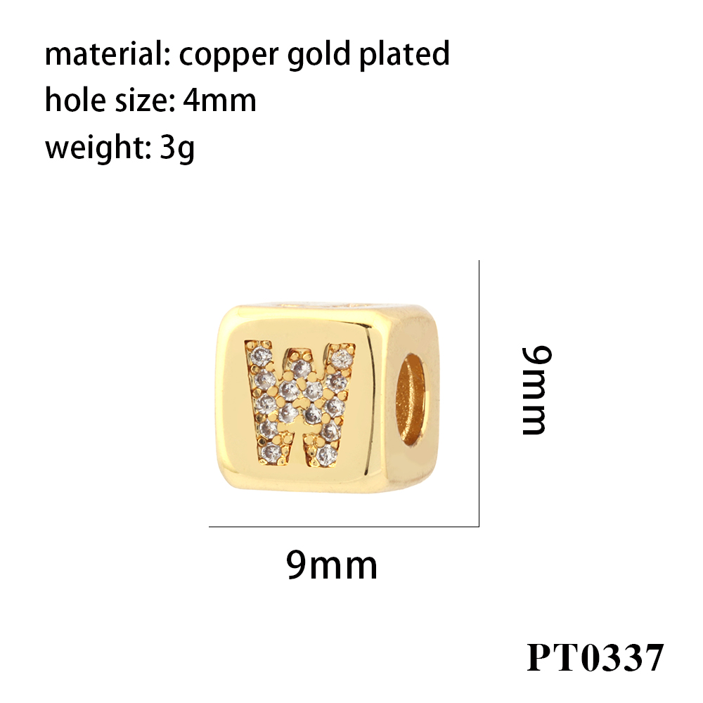 Simple Style Letter Copper Plating Inlay Zircon 18k Gold Plated Charms display picture 25