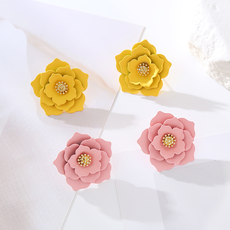 1 Pair Sweet Flower Alloy Earrings display picture 4