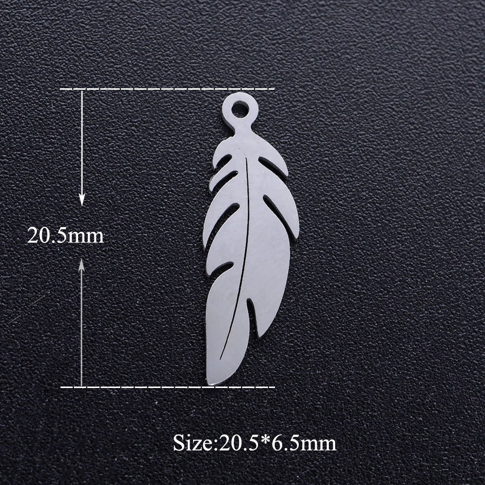 Vintage Style Christmas Tree Feather Stainless Steel Polishing Plating Jewelry Accessories display picture 7