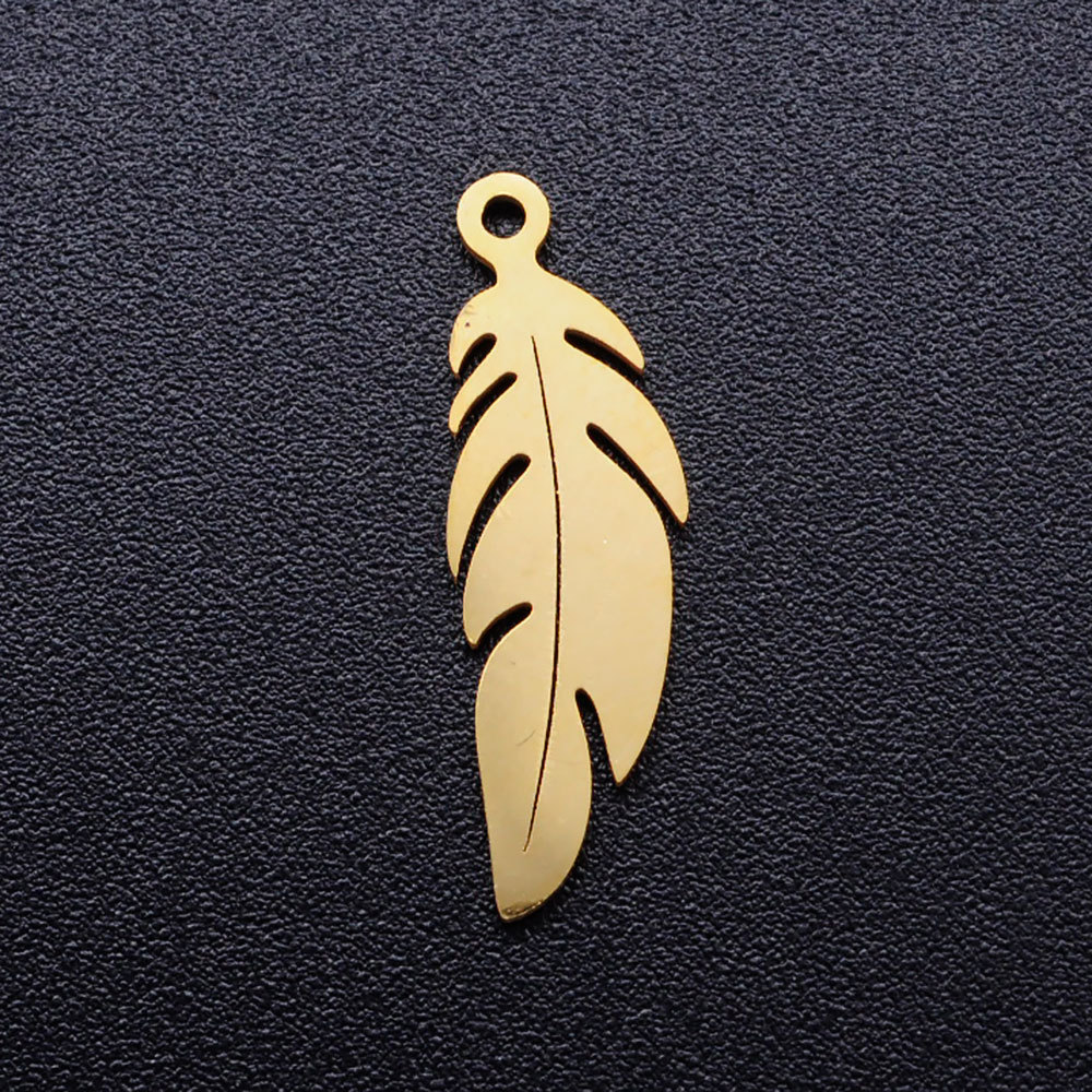 Vintage Style Christmas Tree Feather Stainless Steel Polishing Plating Jewelry Accessories display picture 8