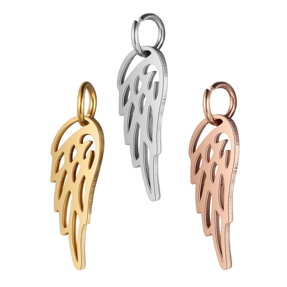 Simple Style Wings Stainless Steel Polishing Plating Gold Plated Jewelry Accessories display picture 5