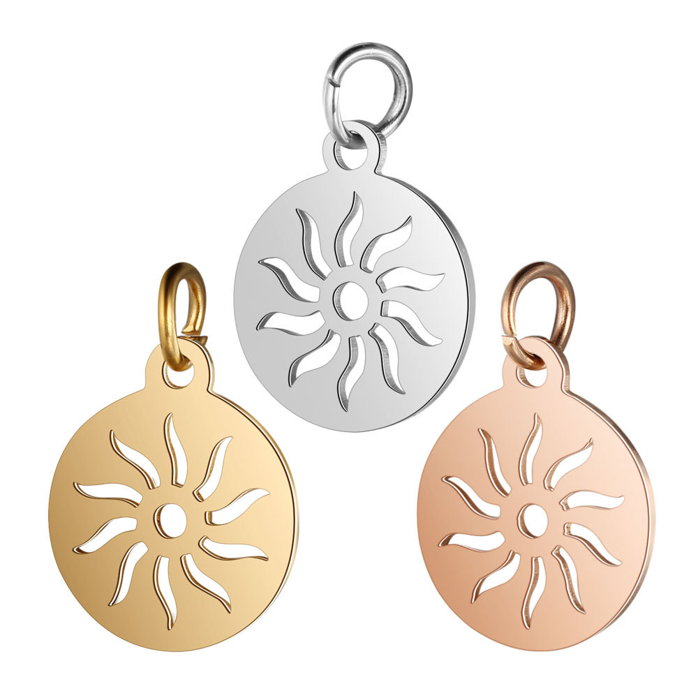 Simple Style Sun Palm Footprint Stainless Steel Polishing Plating Jewelry Accessories display picture 4
