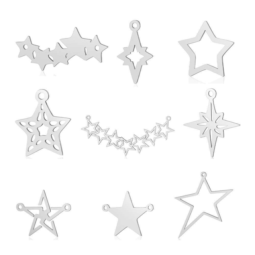 Style Simple Géométrique Star Lune Acier Inoxydable Polissage Placage Bijoux Accessoires display picture 1