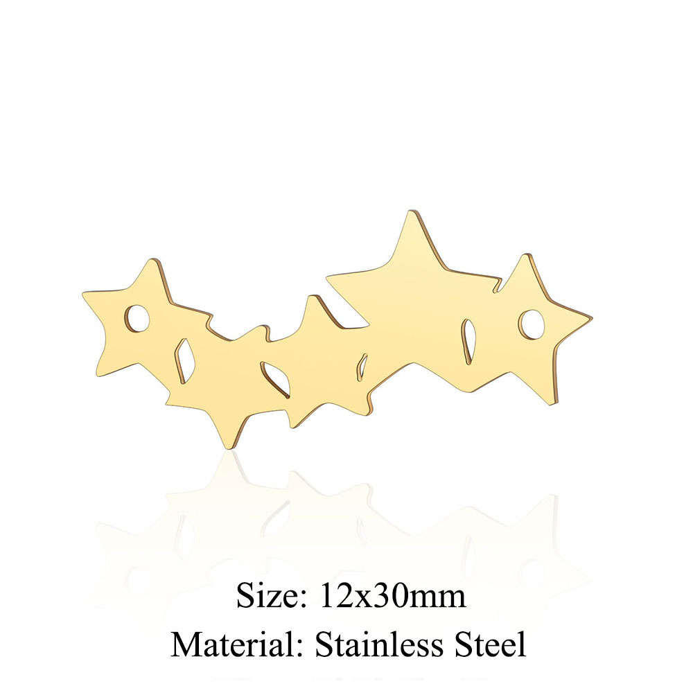 Simple Style Geometric Star Moon Stainless Steel Polishing Plating Jewelry Accessories display picture 4