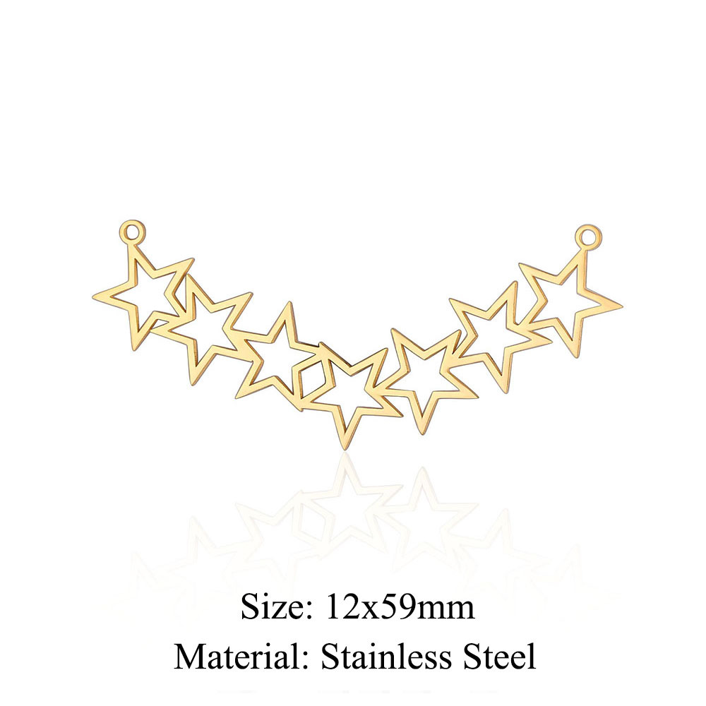 Simple Style Geometric Star Moon Stainless Steel Polishing Plating Jewelry Accessories display picture 6