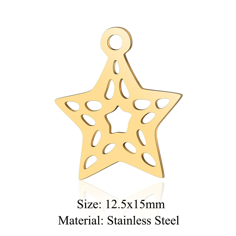 Simple Style Geometric Star Moon Stainless Steel Polishing Plating Jewelry Accessories display picture 8