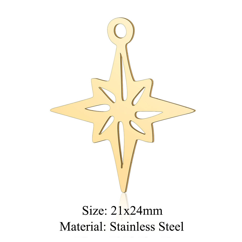 Simple Style Geometric Star Moon Stainless Steel Polishing Plating Jewelry Accessories display picture 10
