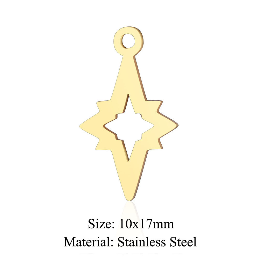 Simple Style Geometric Star Moon Stainless Steel Polishing Plating Jewelry Accessories display picture 12