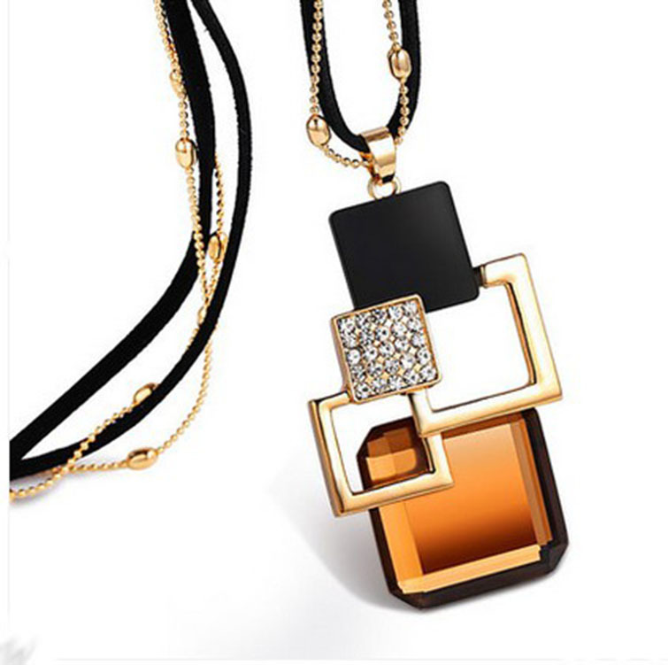 Elegant Lady Geometric Alloy Plating Inlay Artificial Gemstones Women's Sweater Chain display picture 3