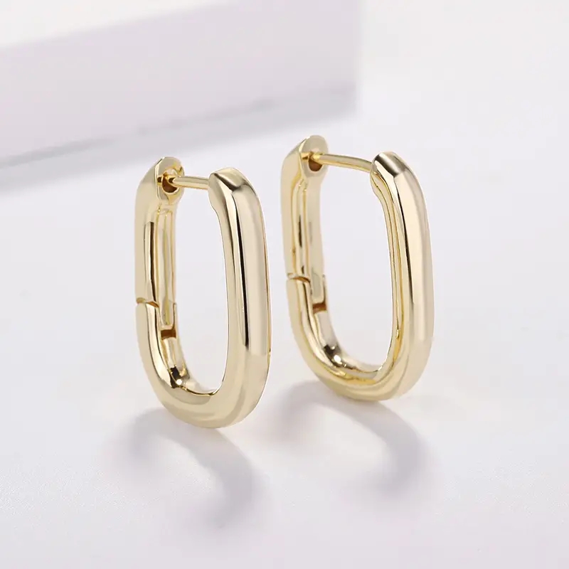 1 Pair Simple Style Commute Geometric Plating Stainless Steel 18k Gold Plated Earrings display picture 1