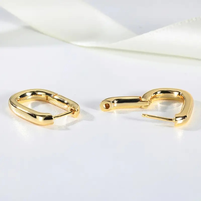 1 Pair Simple Style Commute Geometric Plating Stainless Steel 18k Gold Plated Earrings display picture 5