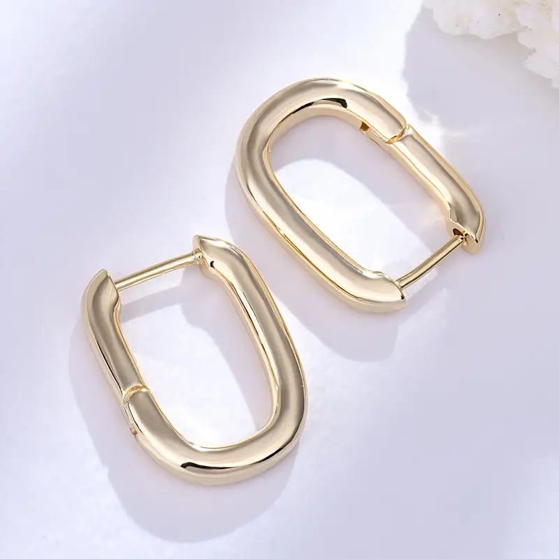 1 Pair Simple Style Commute Geometric Plating Stainless Steel 18k Gold Plated Earrings display picture 2